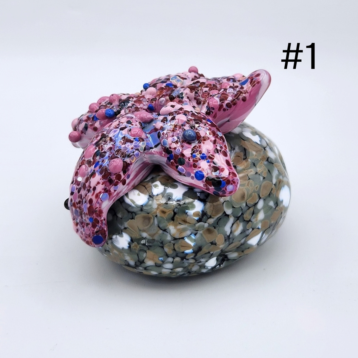 Hand Sculpted Glass Starfish on 'Rocks' by Tim “Lefty” Jaquet