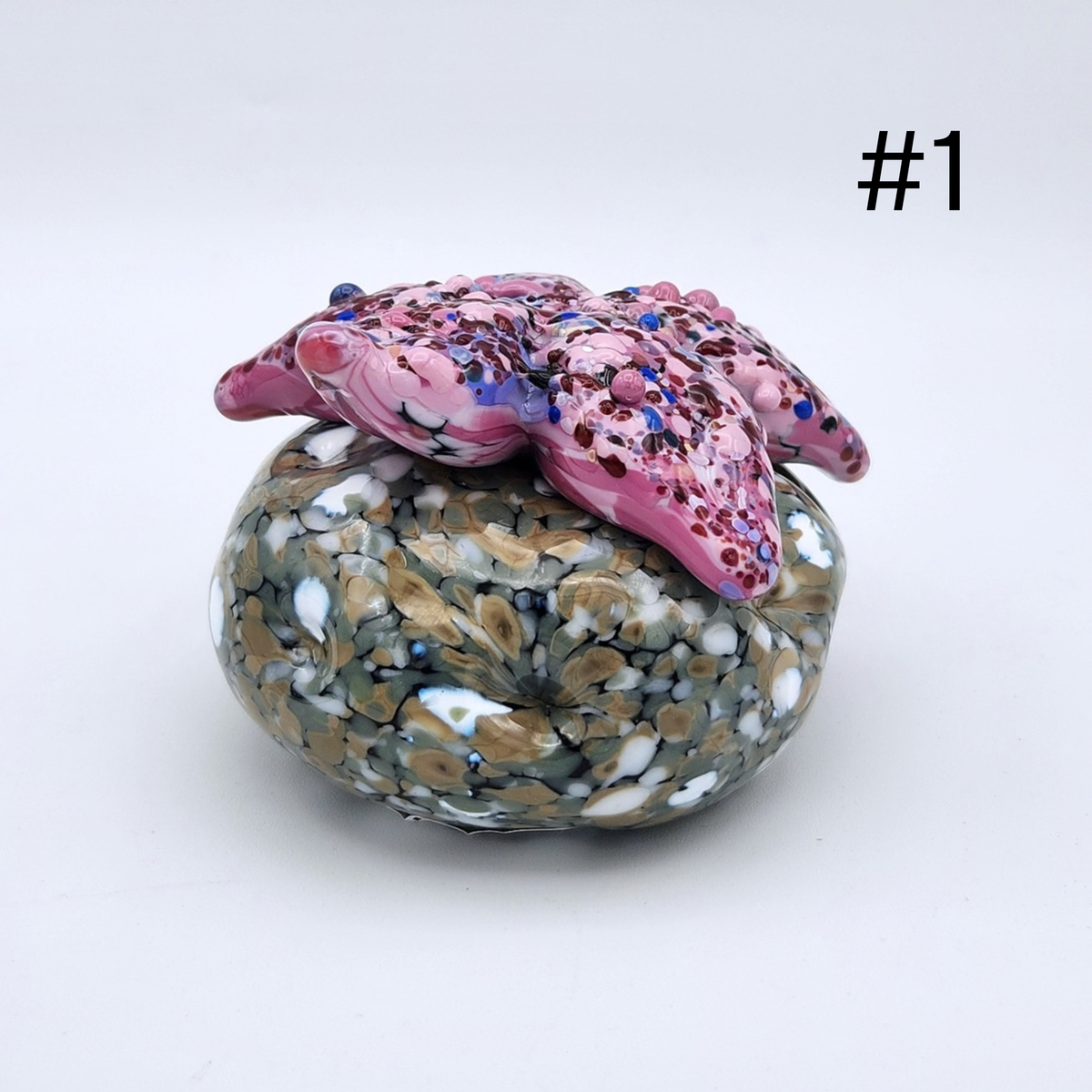 Hand Sculpted Glass Starfish on 'Rocks' by Tim “Lefty” Jaquet