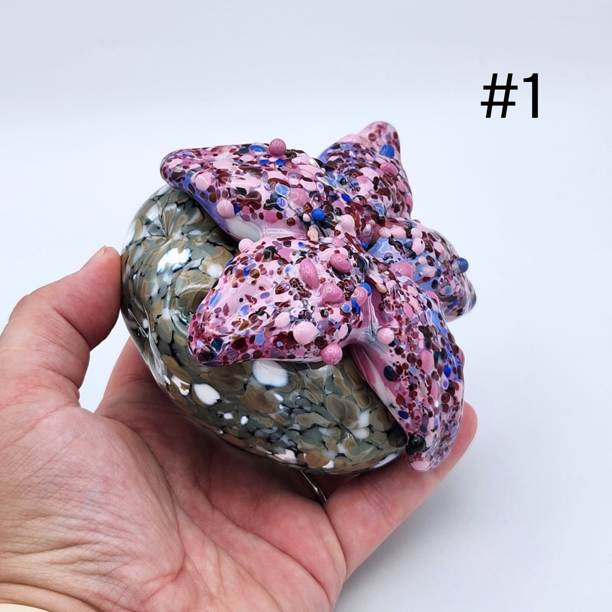 Hand Sculpted Glass Starfish on 'Rocks' by Tim “Lefty” Jaquet