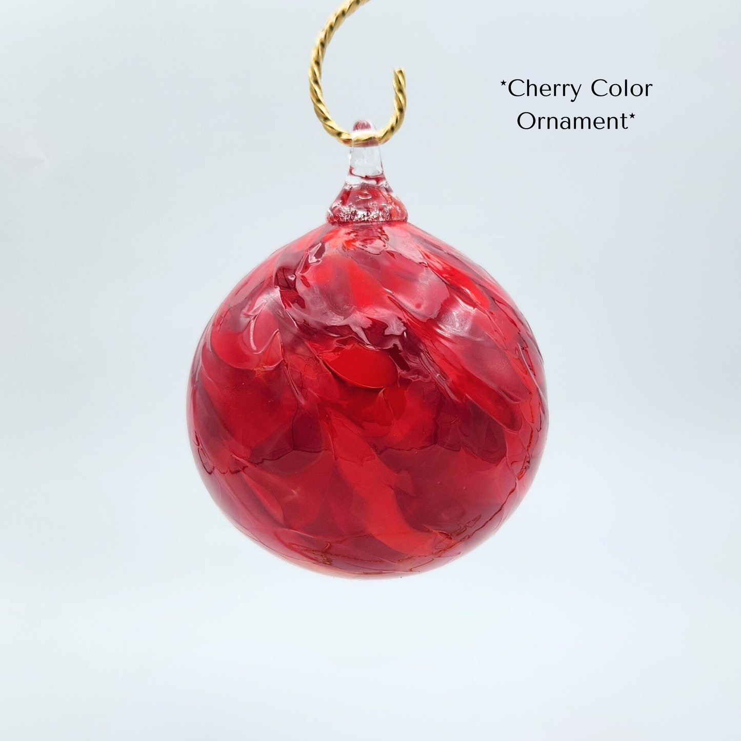 Cherry Glass Float – Handblown Ornament in Shades of Red
