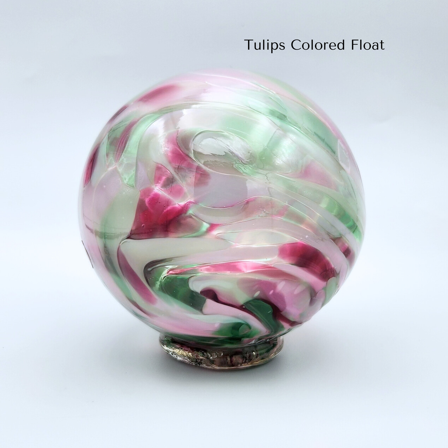 Tulips Mix Glass Float – Handblown Ornament in Pinks and Greens