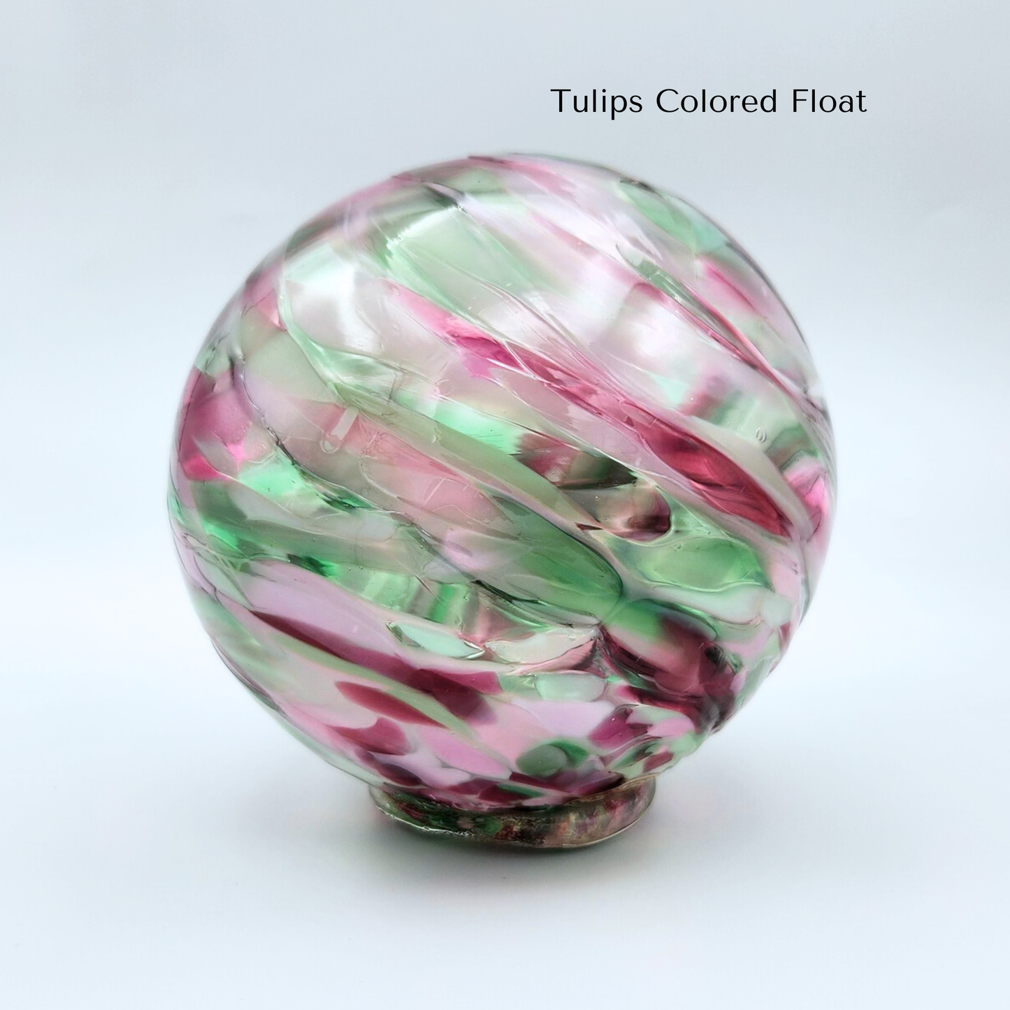 Tulips Mix Glass Float – Handblown Ornament in Pinks and Greens