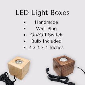 LED Lighted Art Display Base - Handmade Walnut or Maple Wood