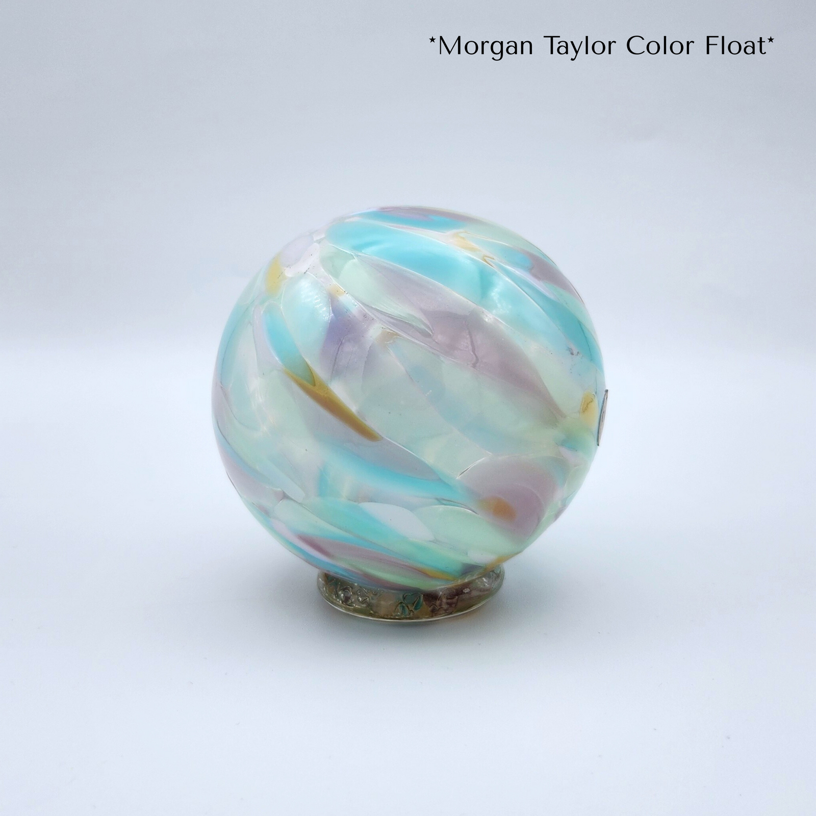 Morgan/Taylor Glass Float – Handblown Pastel Ornament in Blue, Purple & Pink