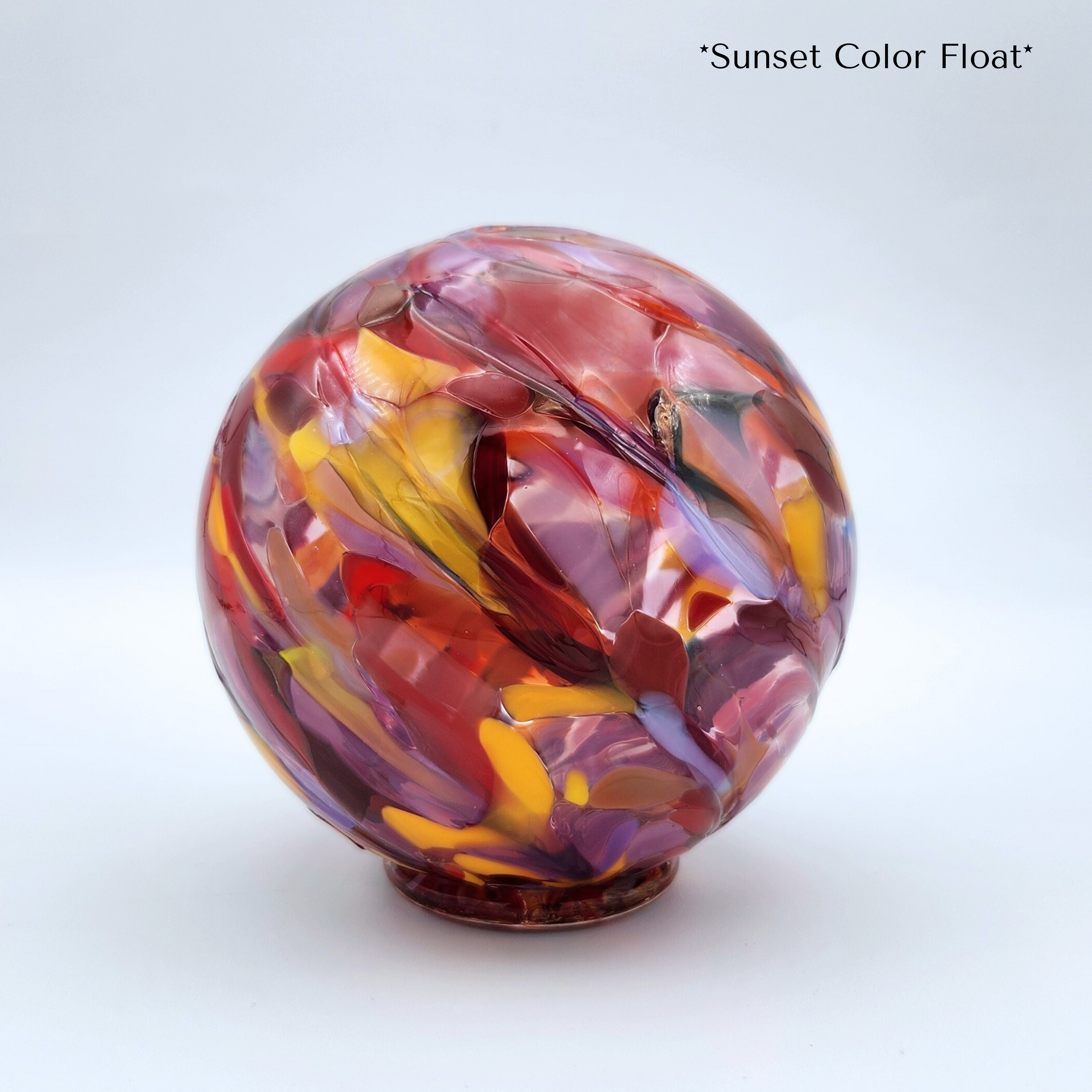 Sunset Red, Yellow, Purple Colored Float - Glass Ball - Ornament
