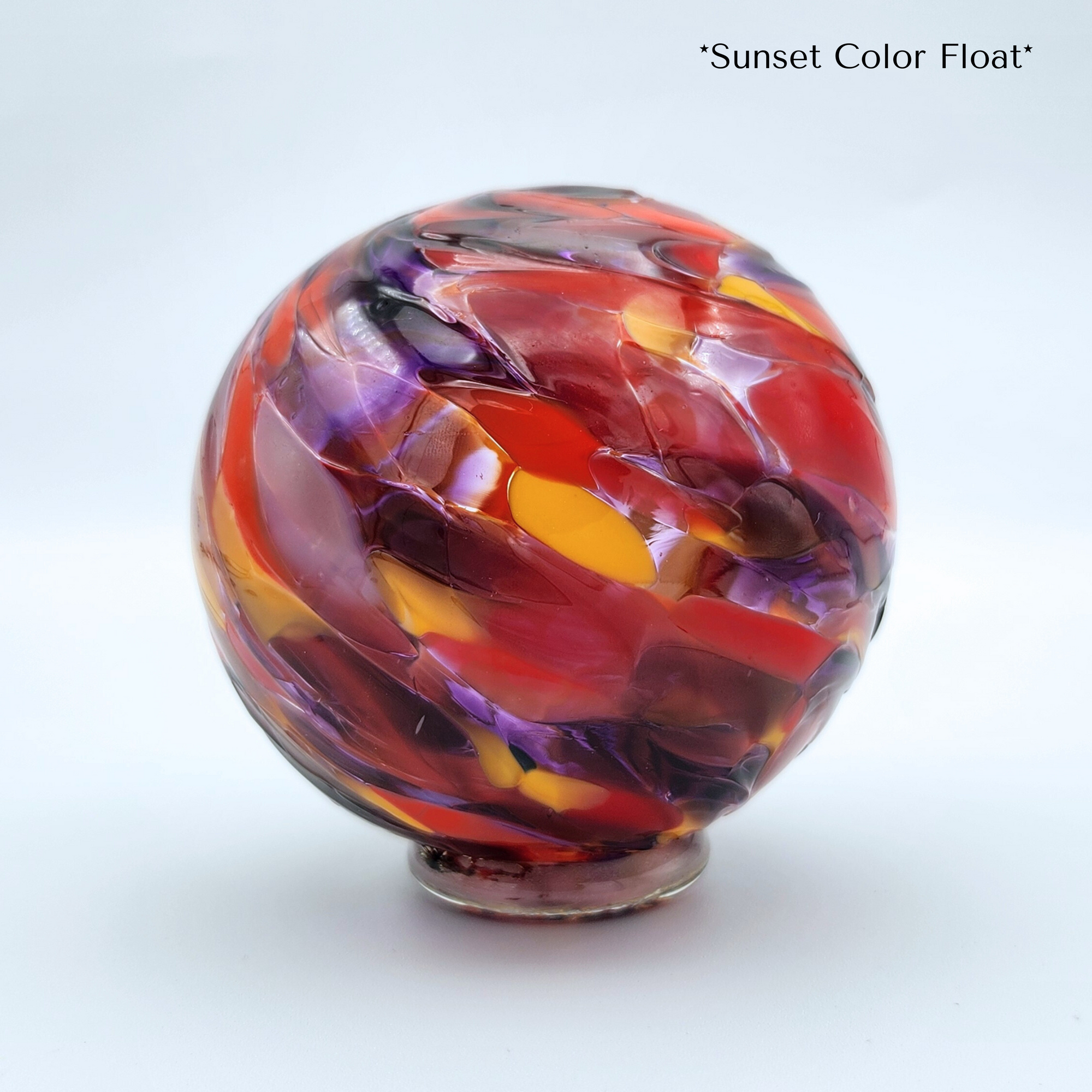 Sunset Red, Yellow, Purple Colored Float - Glass Ball - Ornament