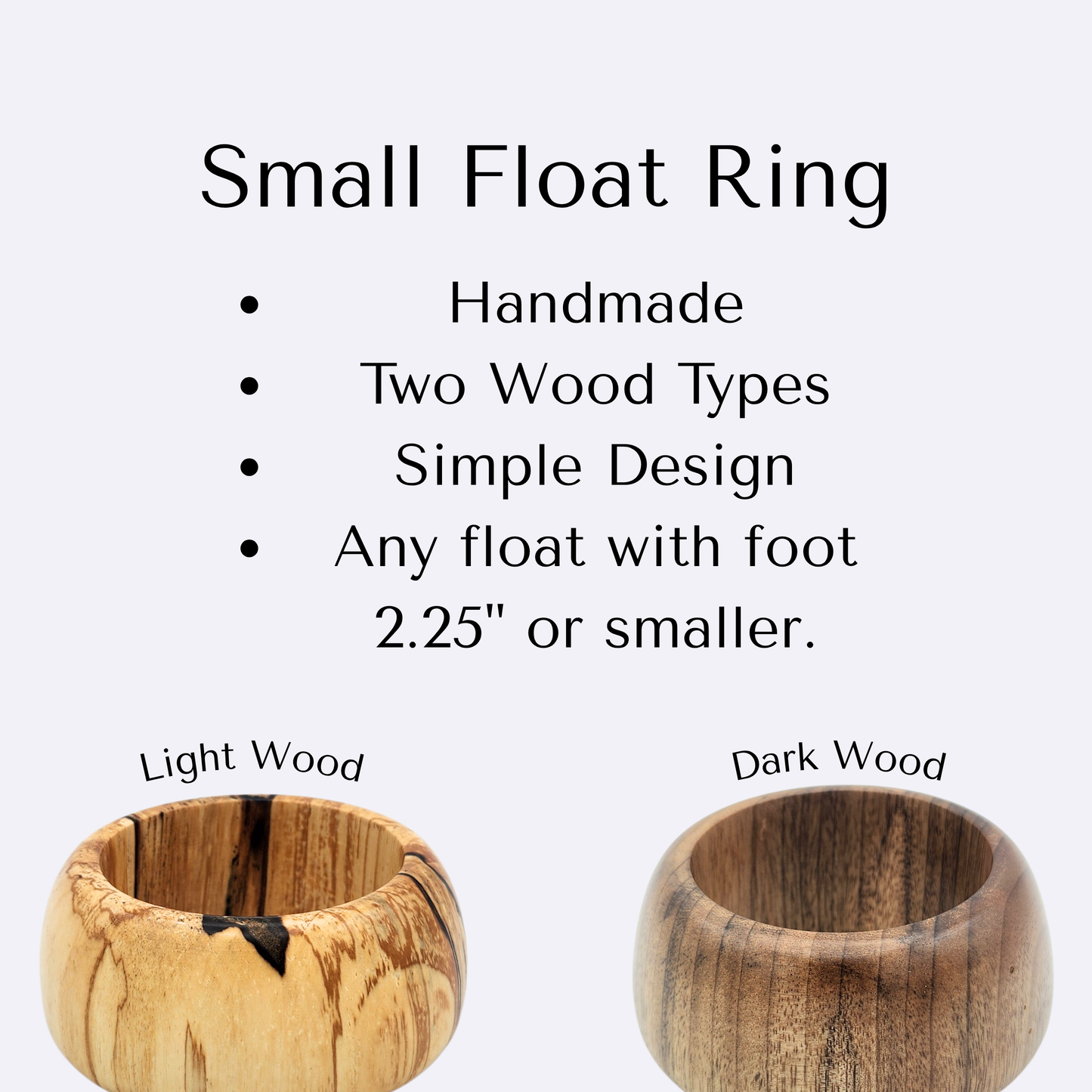 Small Handmade Wood Float Ring – Round Stand Display Base for Glass Floats