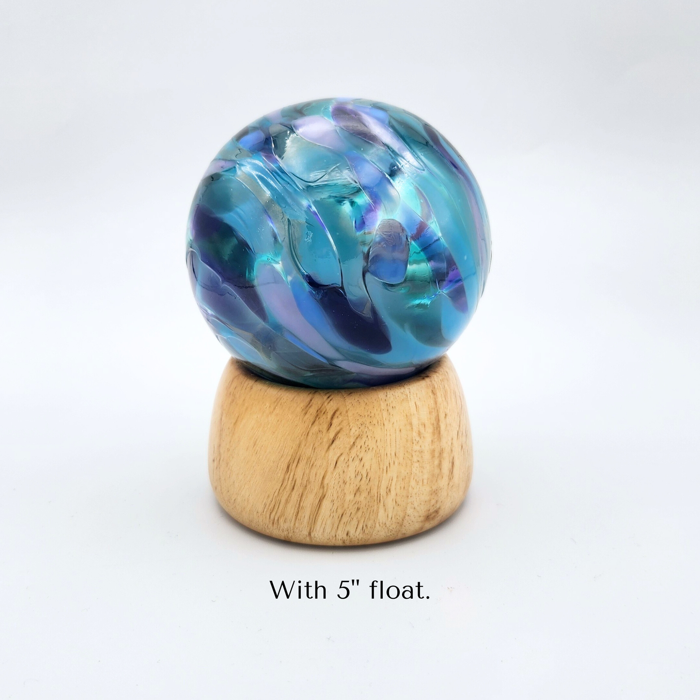 Large Handmade Wood Float Ring – Round Stand Display Base for Glass Floats