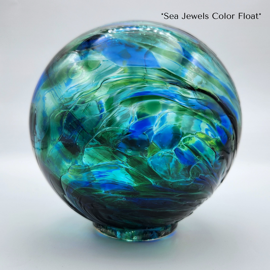Sea Jewels Glass Float – Handblown Ornament in Ocean Blues & Sea Greens