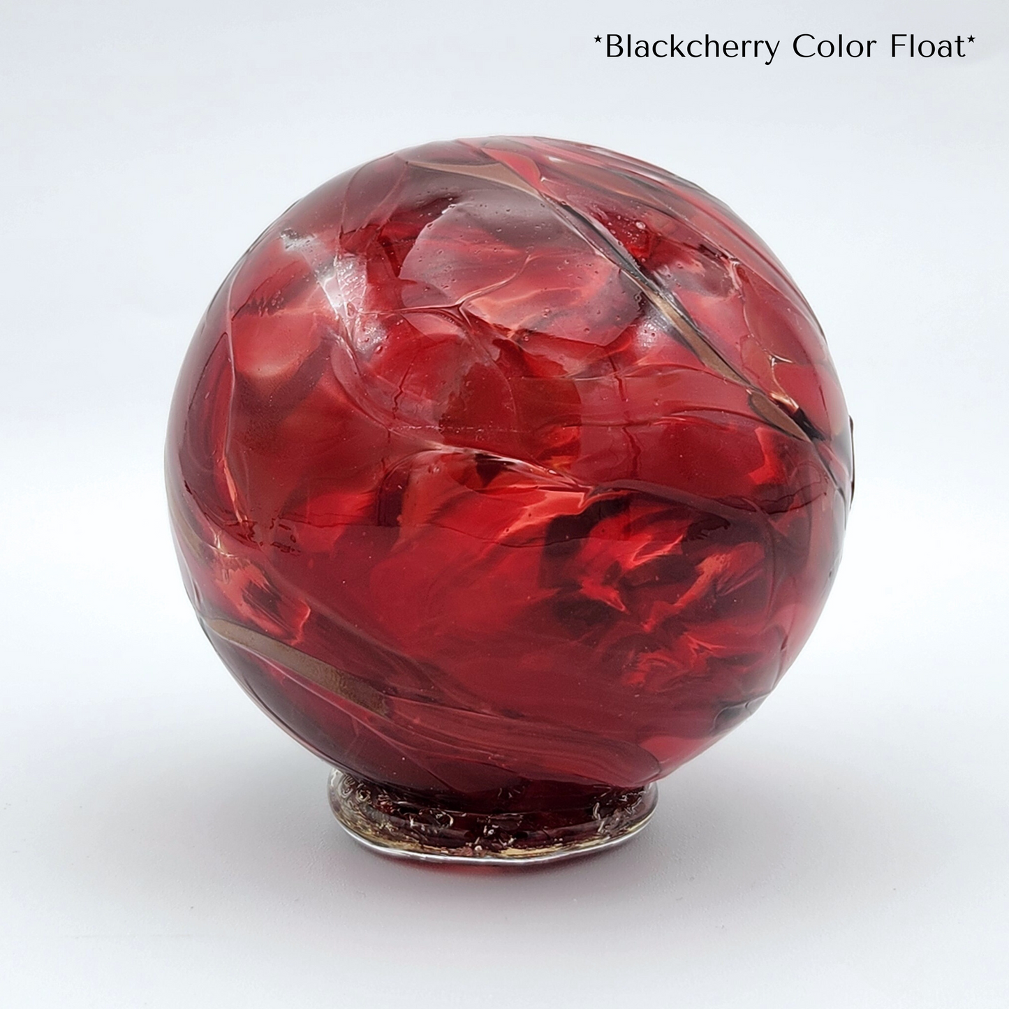 Black Cherry Glass Float – Dark Red Handblown Glass Ornament