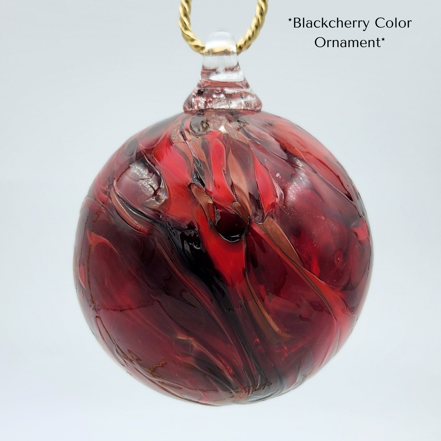 Black Cherry Glass Float – Dark Red Handblown Glass Ornament