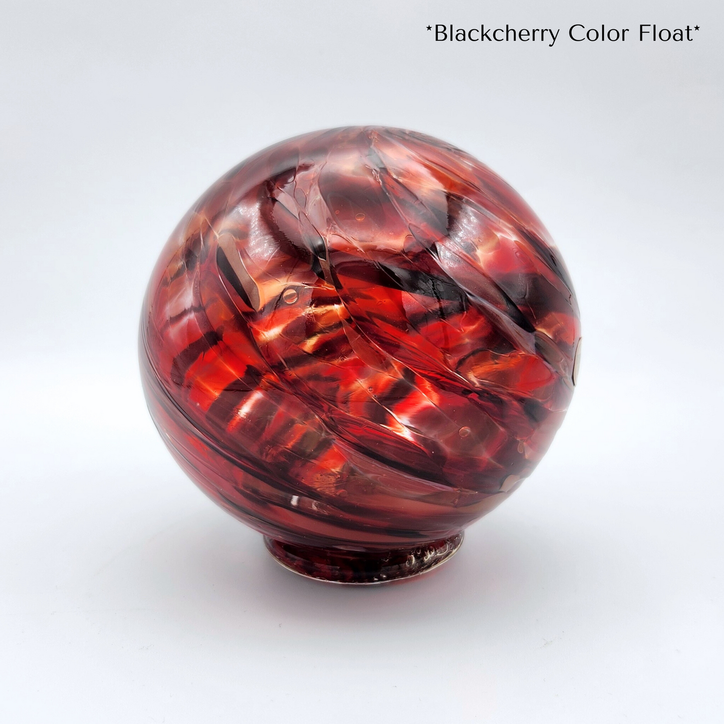 Black Cherry Glass Float – Dark Red Handblown Glass Ornament