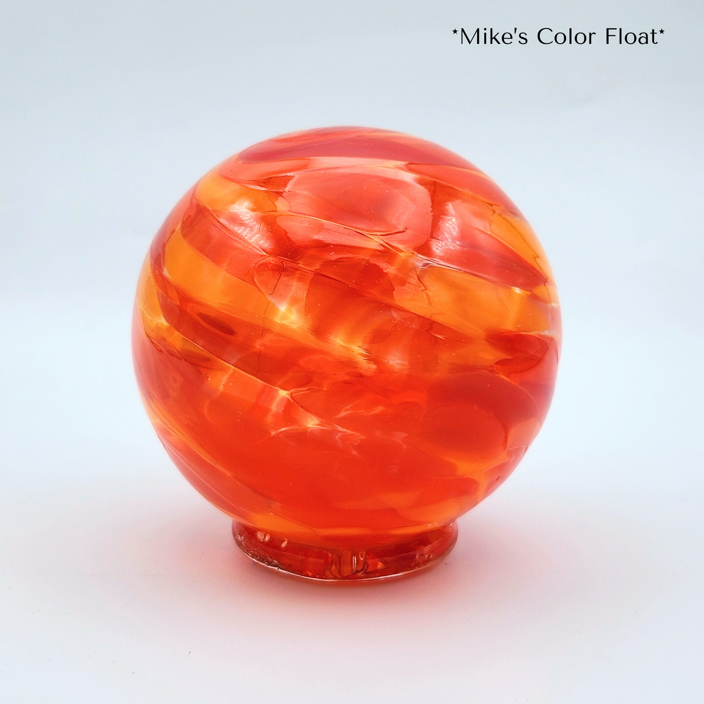 Mike’s Mix Glass Float – Handblown Orange Ornament