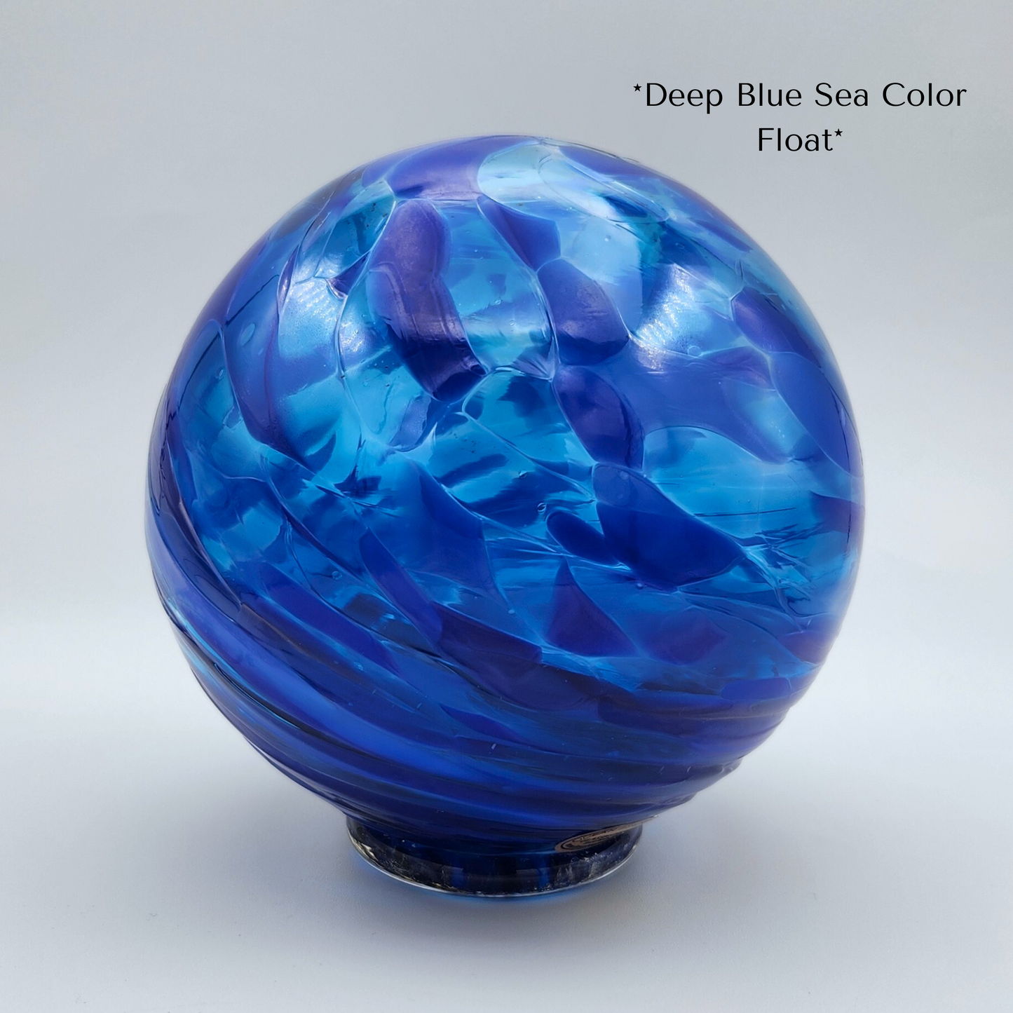 Deep Blue Sea Glass Float – Handblown Dark Blue Ornament