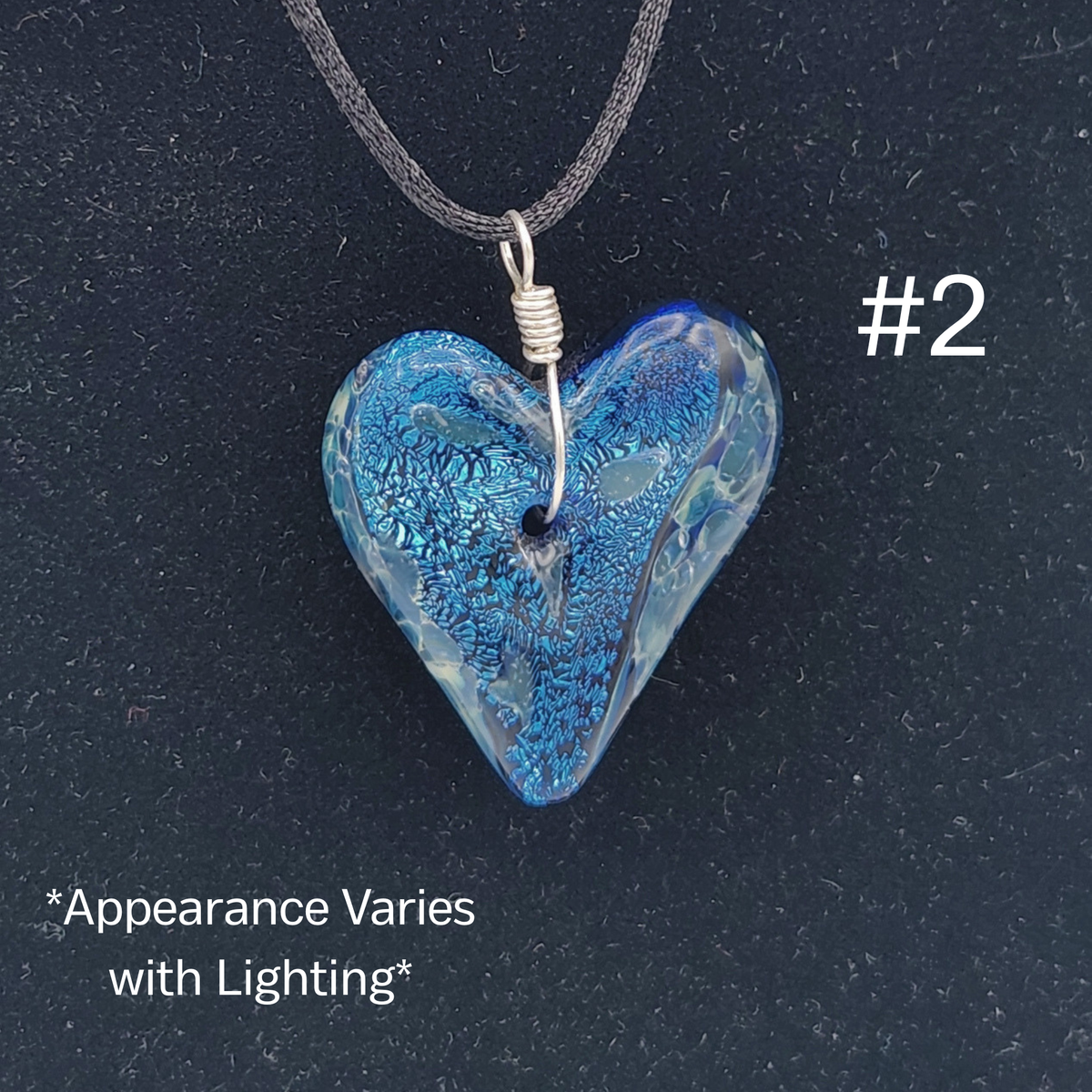 Handmade Torchwork Glass Heart Pendant Necklaces by David Frederick - Oregon Artist