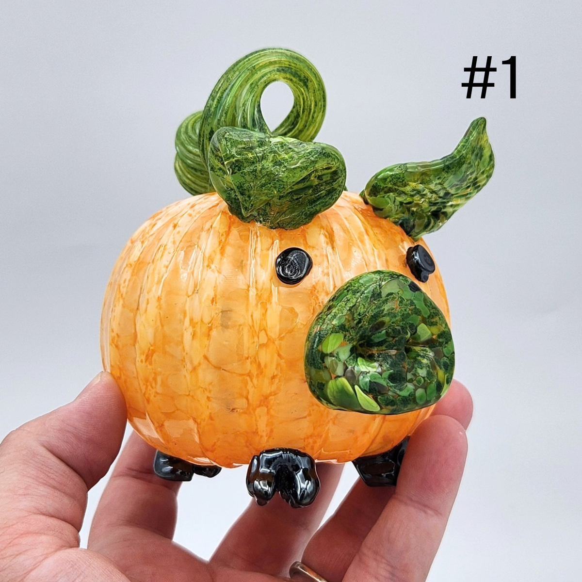 Handmade Glass Pumpkin Pigs by Tim “Lefty” Jaquet
