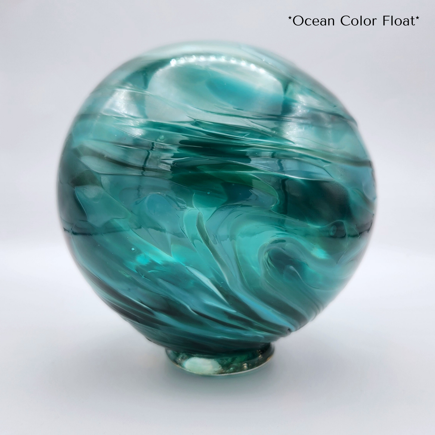Ocean Glass Float – Handblown Ornament in Blues & Teals