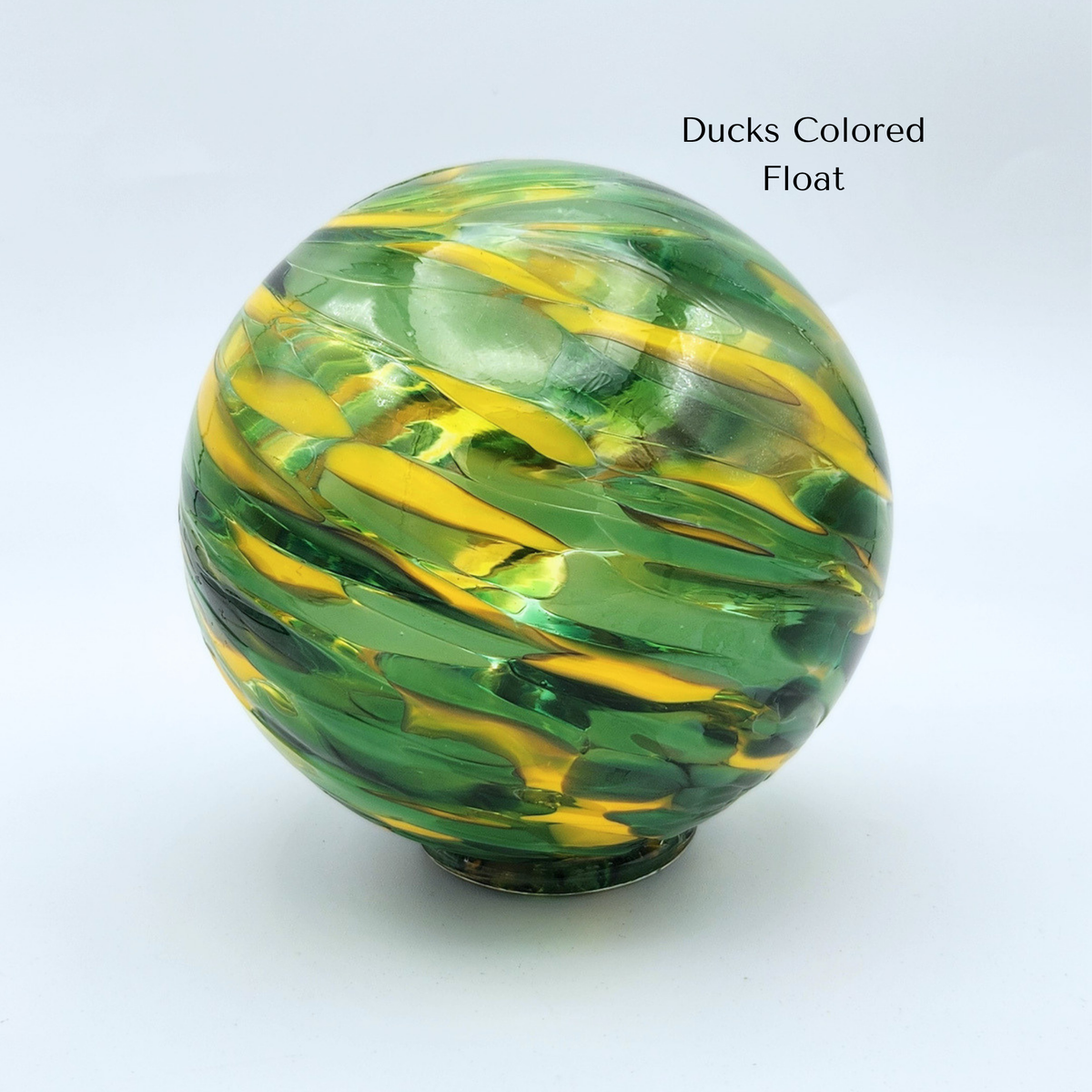 Ducks Mix Glass Float – Handblown Ornament in Green and Yellow