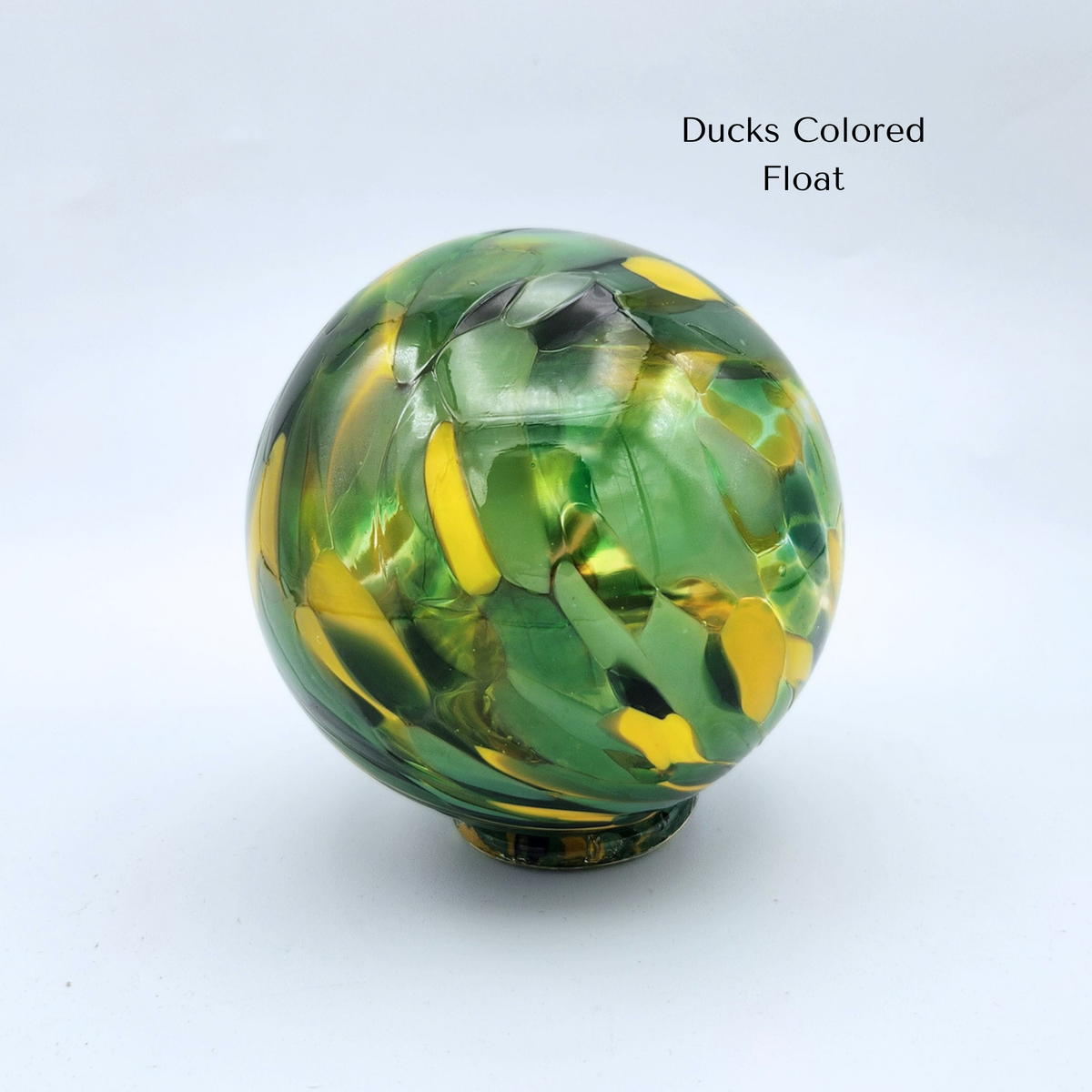 Ducks Mix Glass Float – Handblown Ornament in Green and Yellow