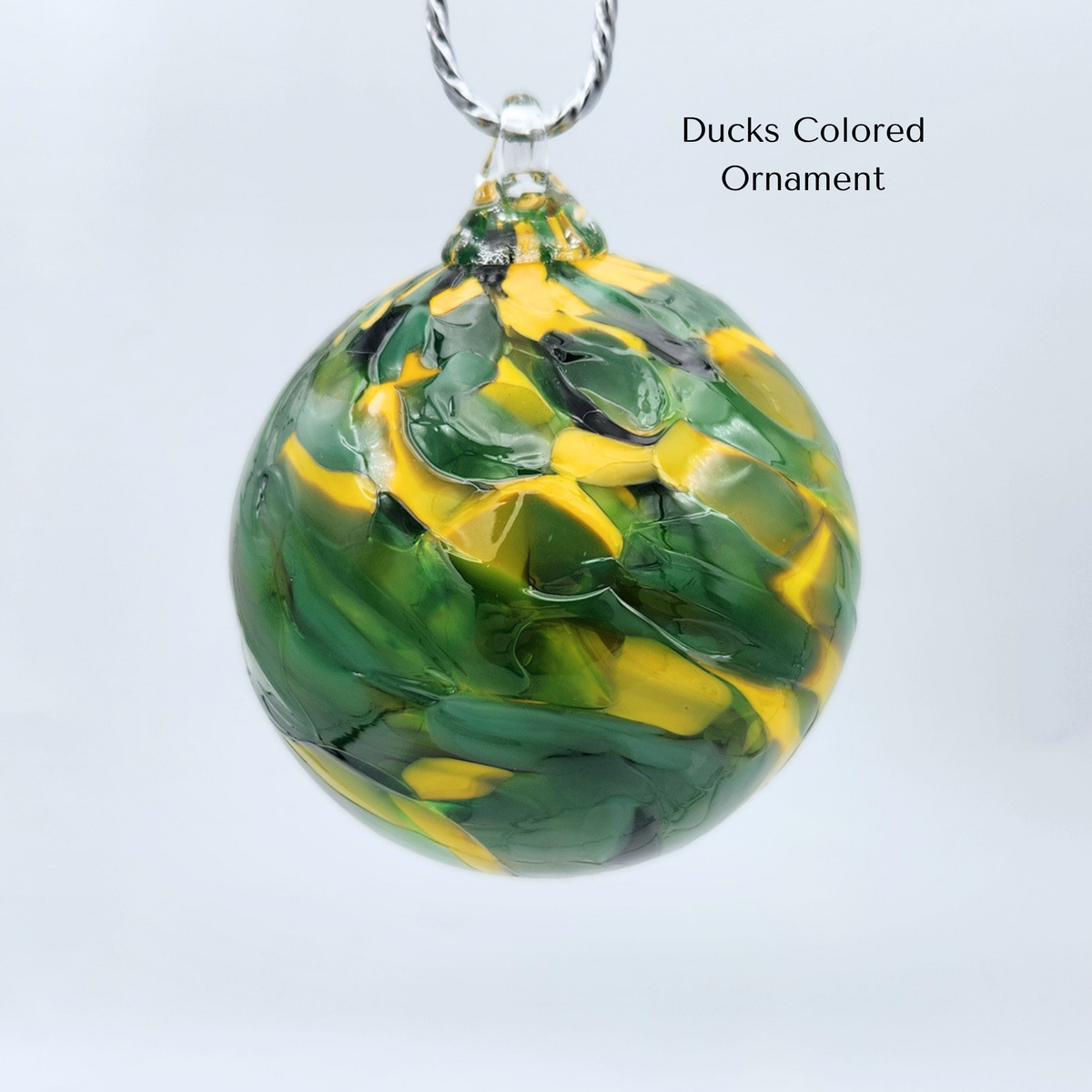 Ducks Mix Glass Float – Handblown Ornament in Green and Yellow