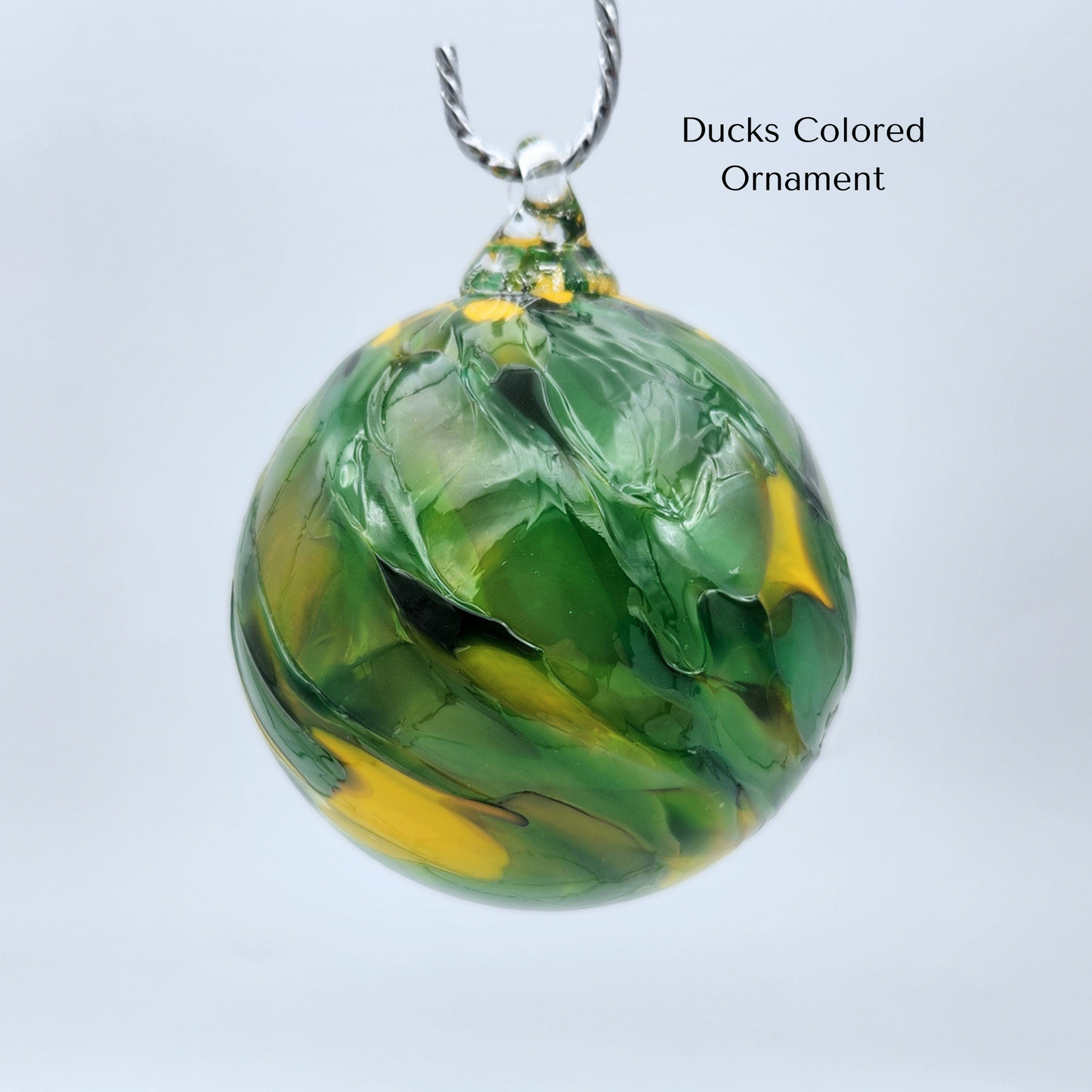 Ducks Mix Glass Float – Handblown Ornament in Green and Yellow