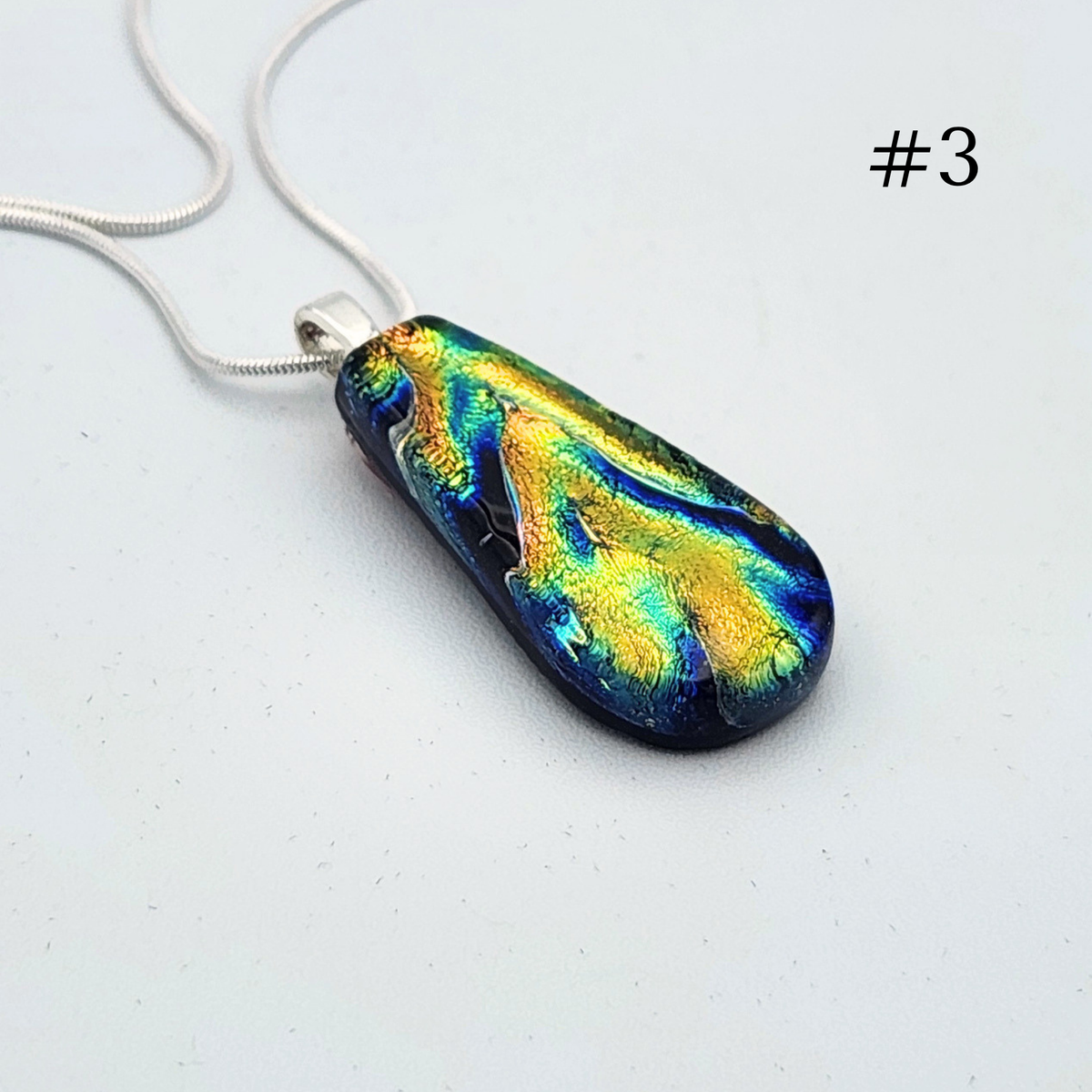 One-of-a-Kind Dichroic Glass Necklace by Farhad Nooshazar