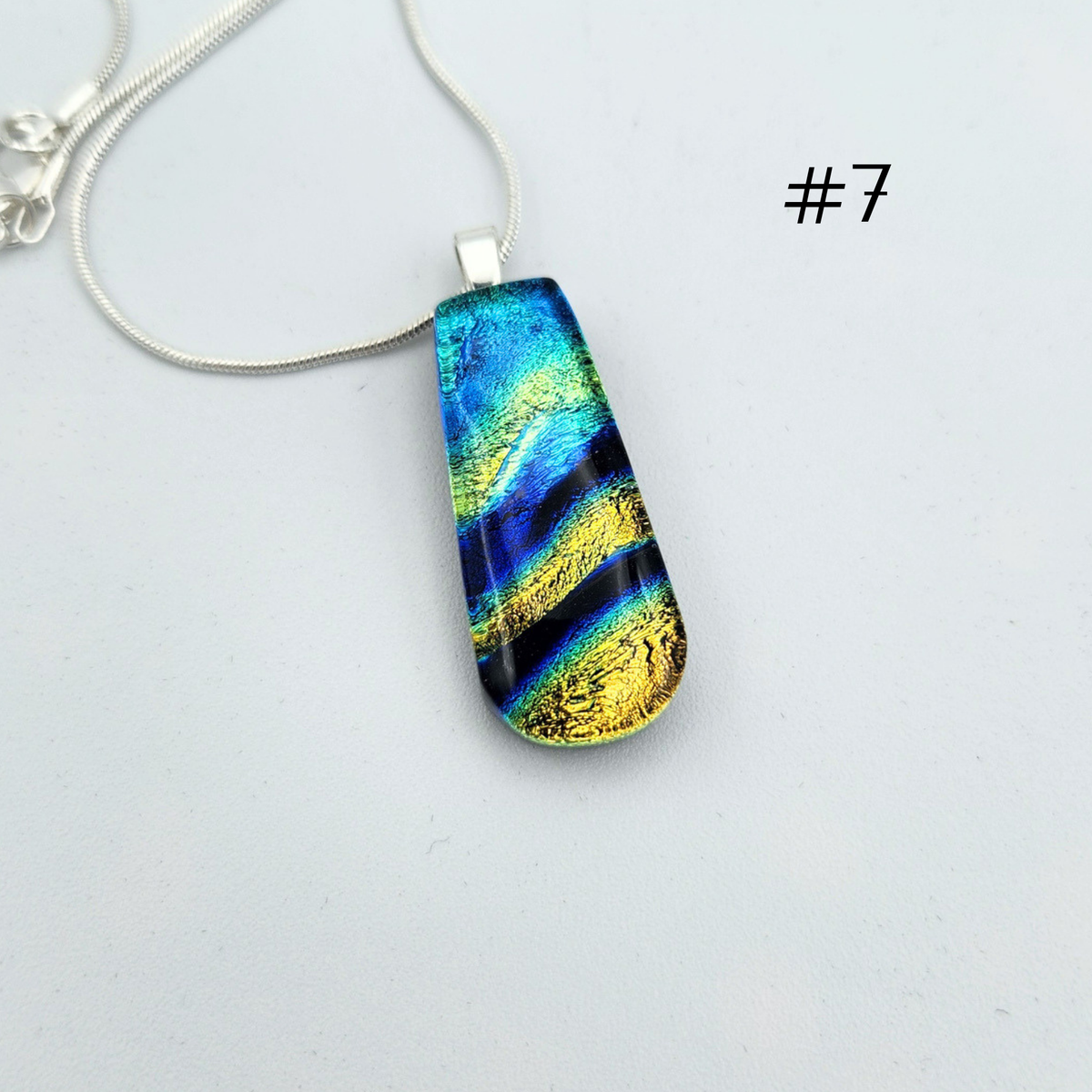 One-of-a-Kind Dichroic Glass Necklace by Farhad Nooshazar