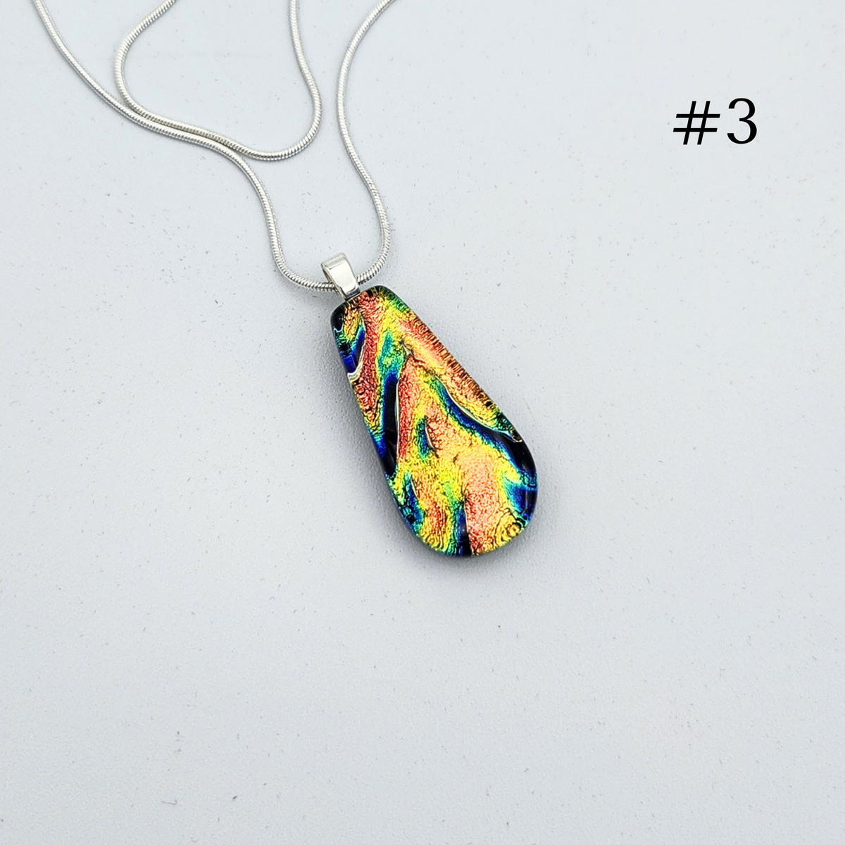 One-of-a-Kind Dichroic Glass Necklace by Farhad Nooshazar