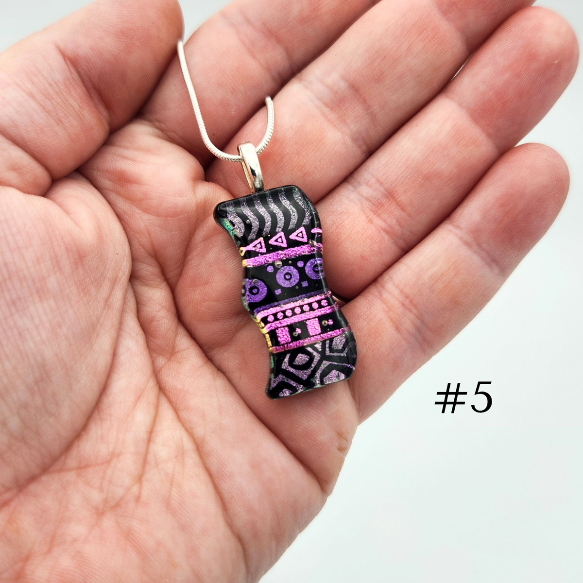 One-of-a-Kind Dichroic Glass Necklace by Farhad Nooshazar