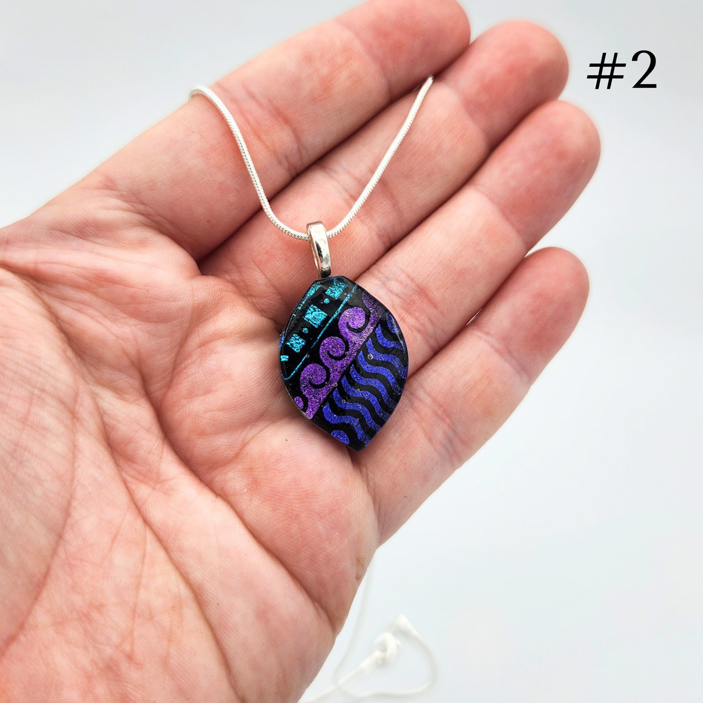 One-of-a-Kind Dichroic Glass Necklace by Farhad Nooshazar