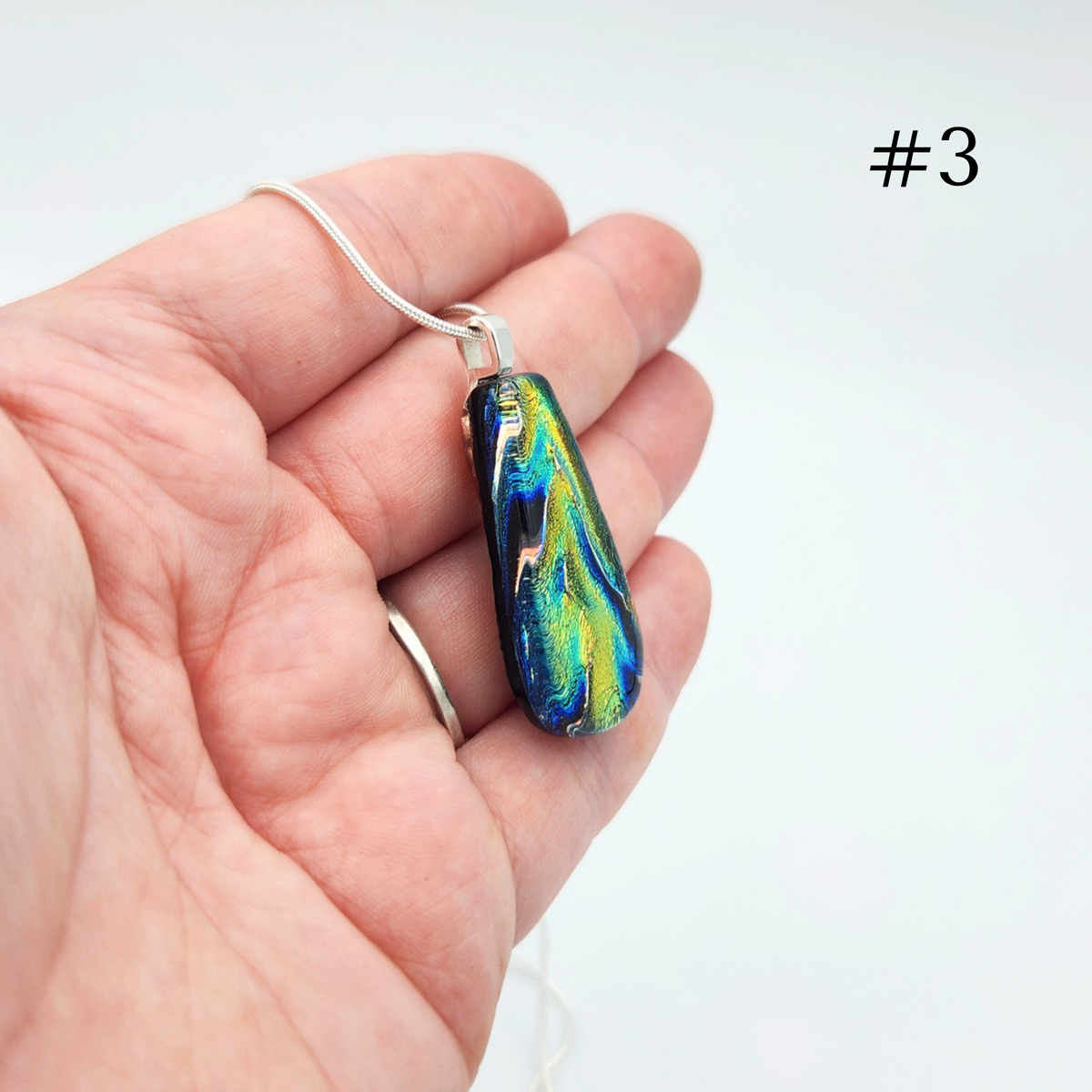 One-of-a-Kind Dichroic Glass Necklace by Farhad Nooshazar