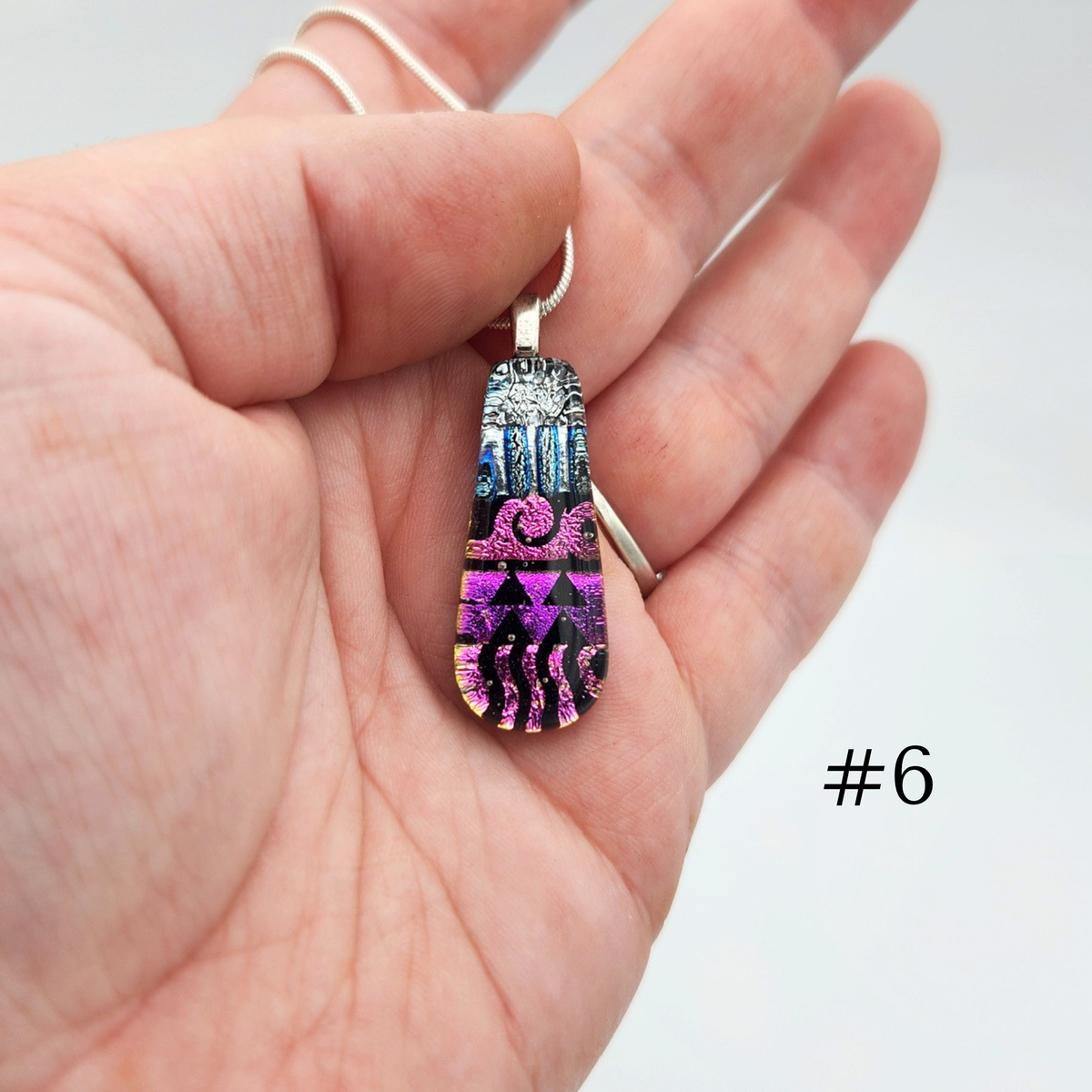 One-of-a-Kind Dichroic Glass Necklace by Farhad Nooshazar
