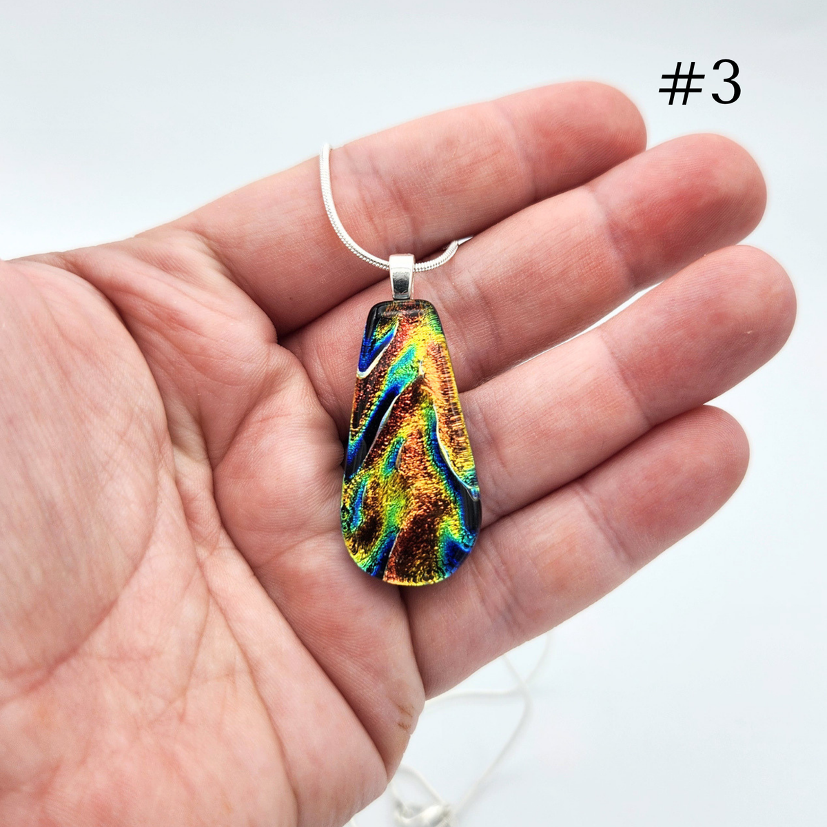 One-of-a-Kind Dichroic Glass Necklace by Farhad Nooshazar