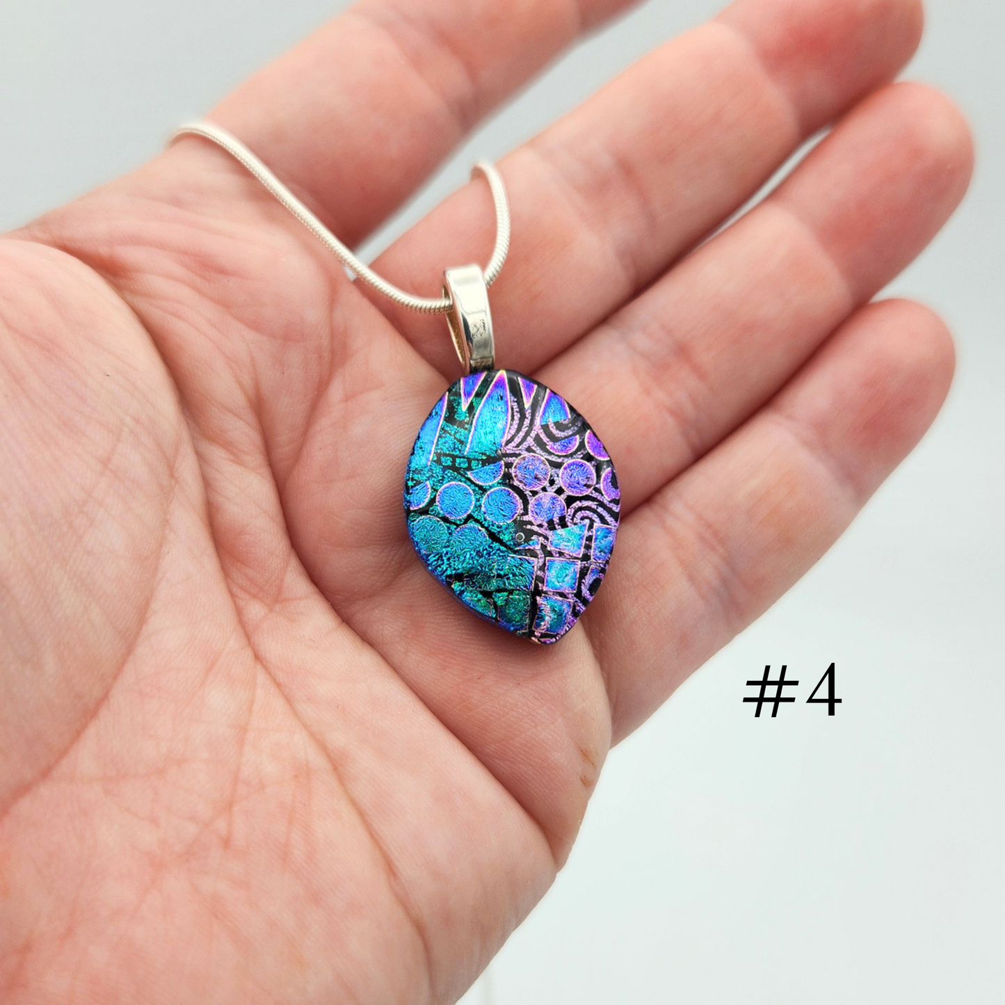 One-of-a-Kind Dichroic Glass Necklace by Farhad Nooshazar
