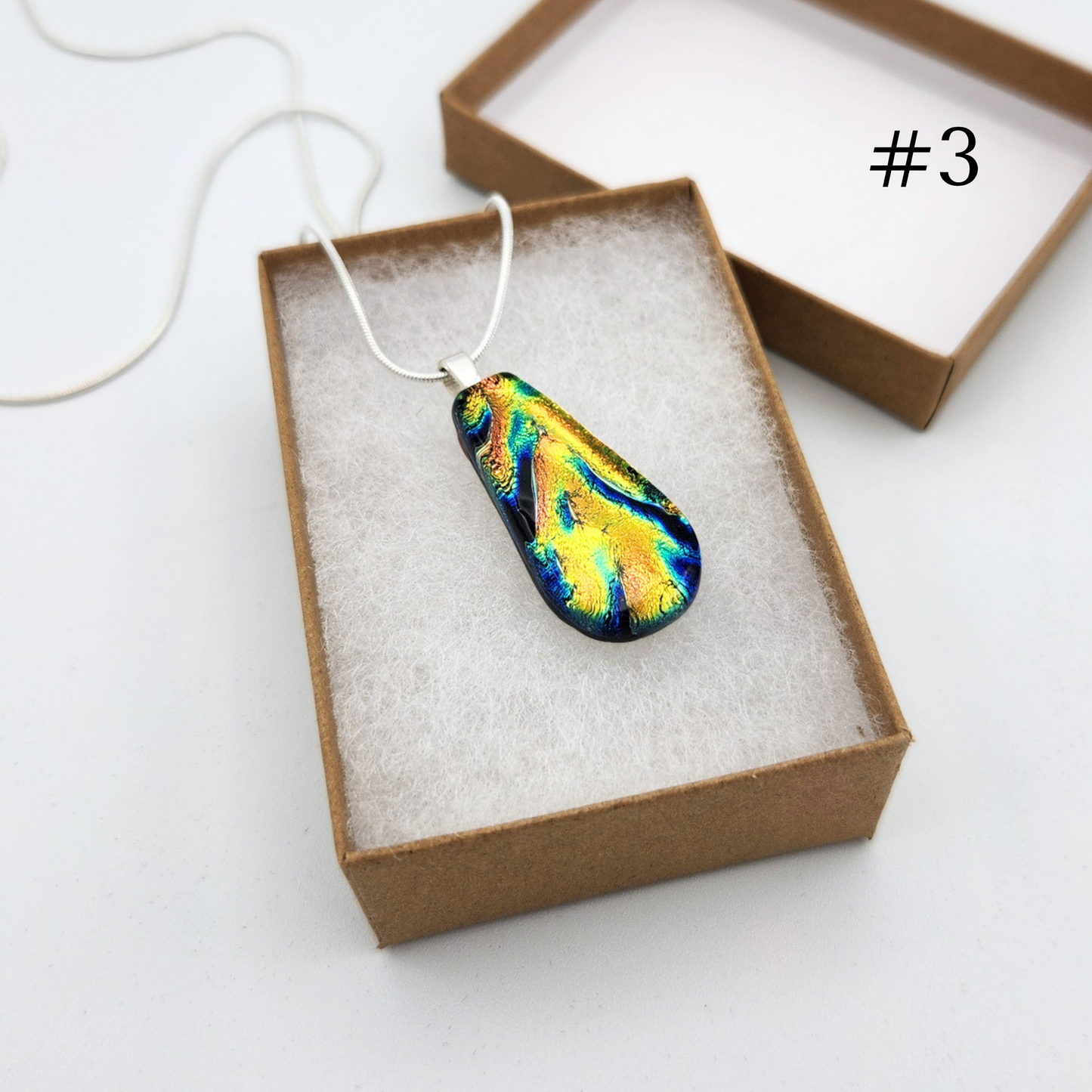 One-of-a-Kind Dichroic Glass Necklace by Farhad Nooshazar
