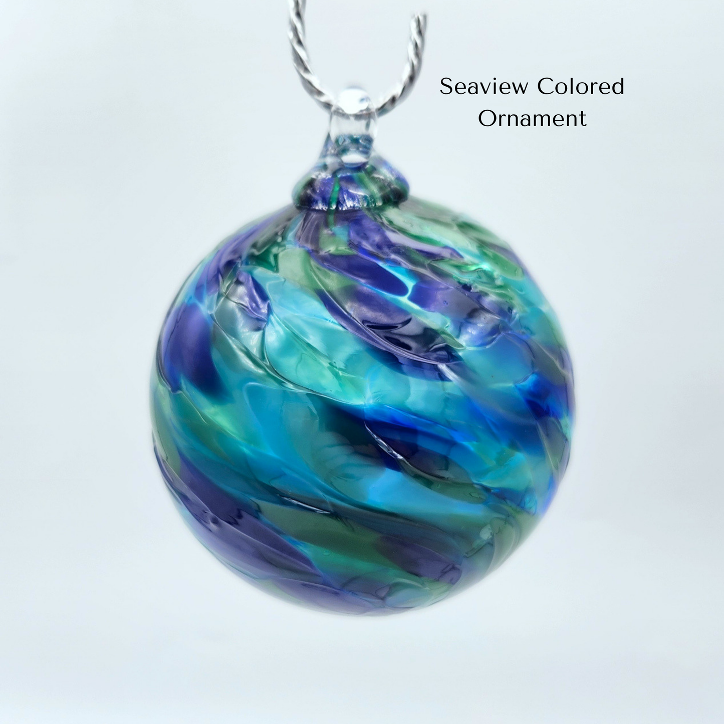 Seaview Mix Glass Float – Handblown Ornament in Blues and Greens