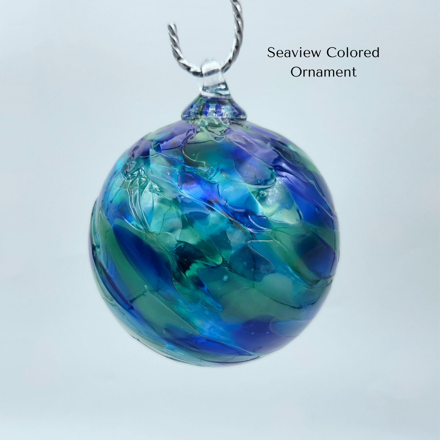 Seaview Mix Glass Float – Handblown Ornament in Blues and Greens